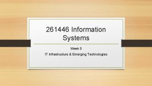 261446 Information Systems Week 5 IT Infrastructure Emerging