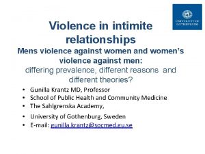 Violence in intimite relationships Mens violence against women