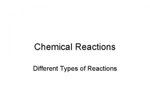 Chemical Reactions Different Types of Reactions ReviewRemember Whats