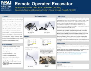 Remote Operated Excavator Alec Boyce Ryan Fortier Davis