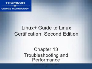 Linux Guide to Linux Certification Second Edition Chapter