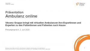 Prsentation Ambulanz online Vinzenz Gruppe bringt mit virtuellen