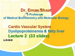 Dr Eman Shaat Professor of Medical Biochemistry and