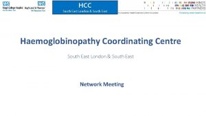 HCC South East London South East Haemoglobinopathy Coordinating