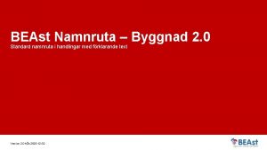 Ritramar namnruta och metadata Anvisning med exempel p