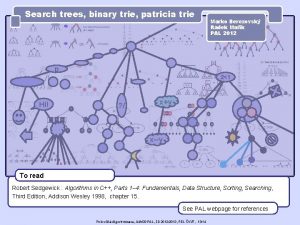 Search trees binary trie patricia trie Marko Berezovsk
