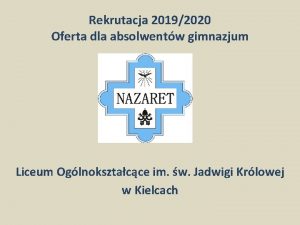 Rekrutacja 20192020 Oferta dla absolwentw gimnazjum Liceum Oglnoksztacce