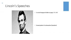 Lincolns Speeches Second Inaugural Address page 279 280