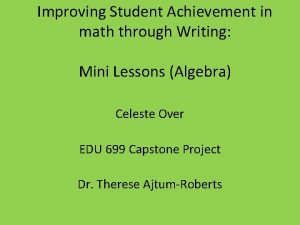 Improving Student Achievement in math through Writing Mini