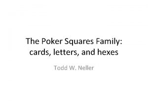 The Poker Squares Family cards letters and hexes