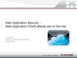 Web Application Security Web Application DDo S attacks