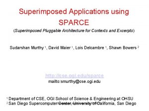 Superimposed Applications using SPARCE Superimposed Pluggable Architecture for