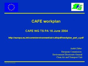 CAFE workplan CAFE WG TS PA 16 June
