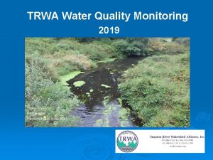 TRWA Water Quality Monitoring 2019 Town River Bridgewater