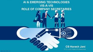 AI EMERGING TECHNOLOGIES VISVIS ROLE OF COMPANY SECRETARIES