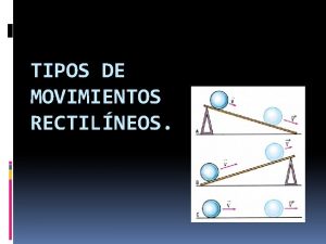 TIPOS DE MOVIMIENTOS RECTILNEOS Repaso clase anterior Movimiento