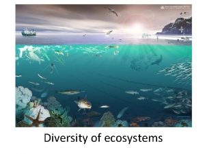 Diversity of ecosystems Taxonomy Just a fancy word
