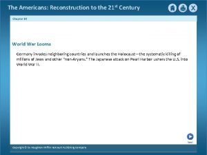 The Americans Reconstruction to the 21 st Century