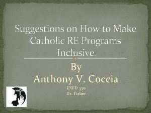 Suggestions on How to Make Catholic RE Programs