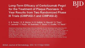 LongTerm Efficacy of Certolizumab Pegol for the Treatment