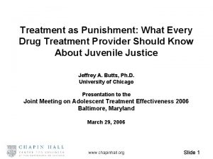 Treatment as Punishment What Every Drug Treatment Provider