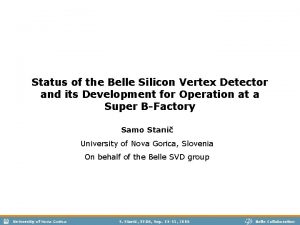 Status of the Belle Silicon Vertex Detector and