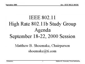 September 2000 doc IEEE 802 11 00281 IEEE