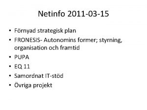 Netinfo 2011 03 15 Frnyad strategisk plan FRONESIS