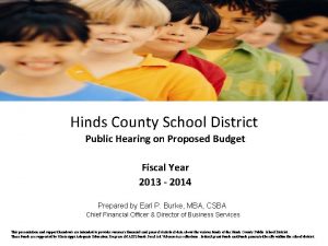 Hinds County School District Public Hearing on Proposed