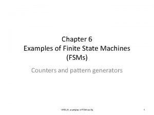 Chapter 6 Examples of Finite State Machines FSMs
