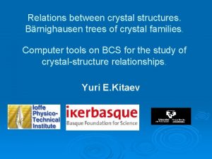 Relations between crystal structures Brnighausen trees of crystal
