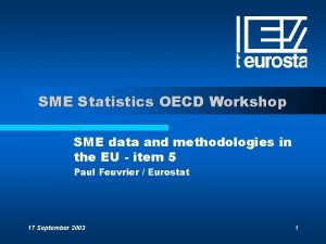 SME Statistics OECD Workshop SME data and methodologies