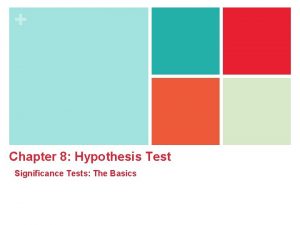 Chapter 8 Hypothesis Test Significance Tests The Basics