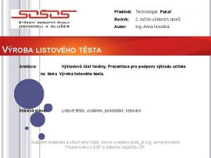 Pedmt Technologie Peka Ronk 2 ronk uebnch obor