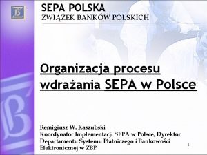 SEPA POLSKA ZWIZEK BANKW POLSKICH Organizacja procesu wdraania