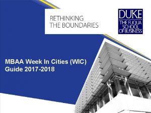 MBAA Week In Cities WIC Guide 2017 2018