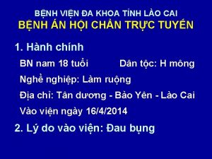 BNH VIN A KHOA TNH LO CAI BNH