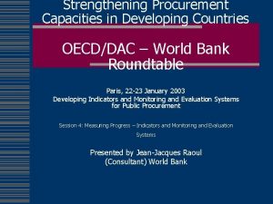 Strengthening Procurement Capacities in Developing Countries OECDDAC World