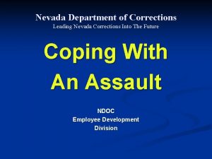 Nevada Department of Corrections Leading Nevada Corrections Into