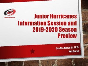 Junior Hurricanes Information Session and 2019 2020 Season