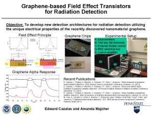 Graphenebased Field Effect Transistors for Radiation Detection Objective