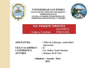 UNIVERSIDAD SAN PEDRO FACULTAD DE CIENCIAS CONTABLES Y