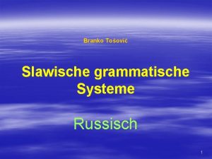 Branko Toovi Slawische grammatische Systeme Russisch 1 flektierende