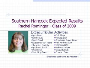 Southern Hancock Expected Results Rachel Rominger Class of