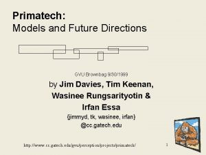 Primatech Models and Future Directions GVU Brownbag 9301999