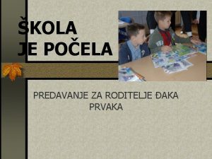 KOLA JE POELA PREDAVANJE ZA RODITELJE AKA PRVAKA