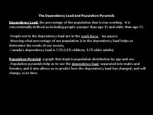 The Dependency Load and Population Pyramids Dependency Load