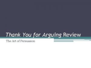 Thank You for Arguing Review The Art of