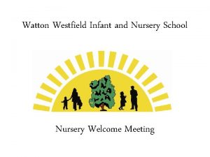 Watton Westfield Infant and Nursery School Nursery Welcome