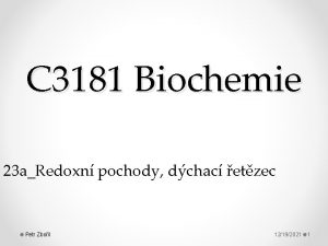 C 3181 Biochemie 23 aRedoxn pochody dchac etzec